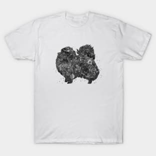 pomeranian dog black and white art T-Shirt